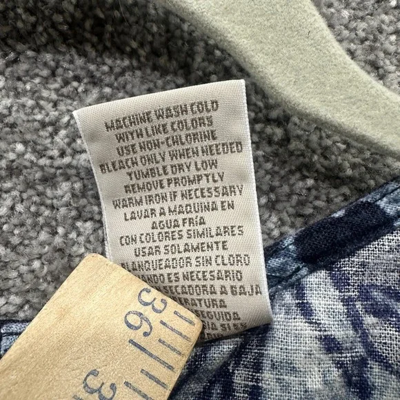 VTG Expressions Maxi Dress Size 8 Blue Floral Linen Rayon Sleeveless Coastal - Picture 11 of 11